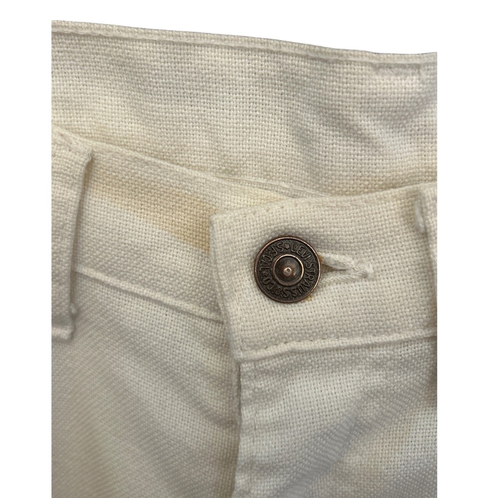 VINTAGE LEVIS STA PREST WHITE FLARE JEANS SIZE 34X32 BELL BOTTOM RETRO - Picture 3 of 7